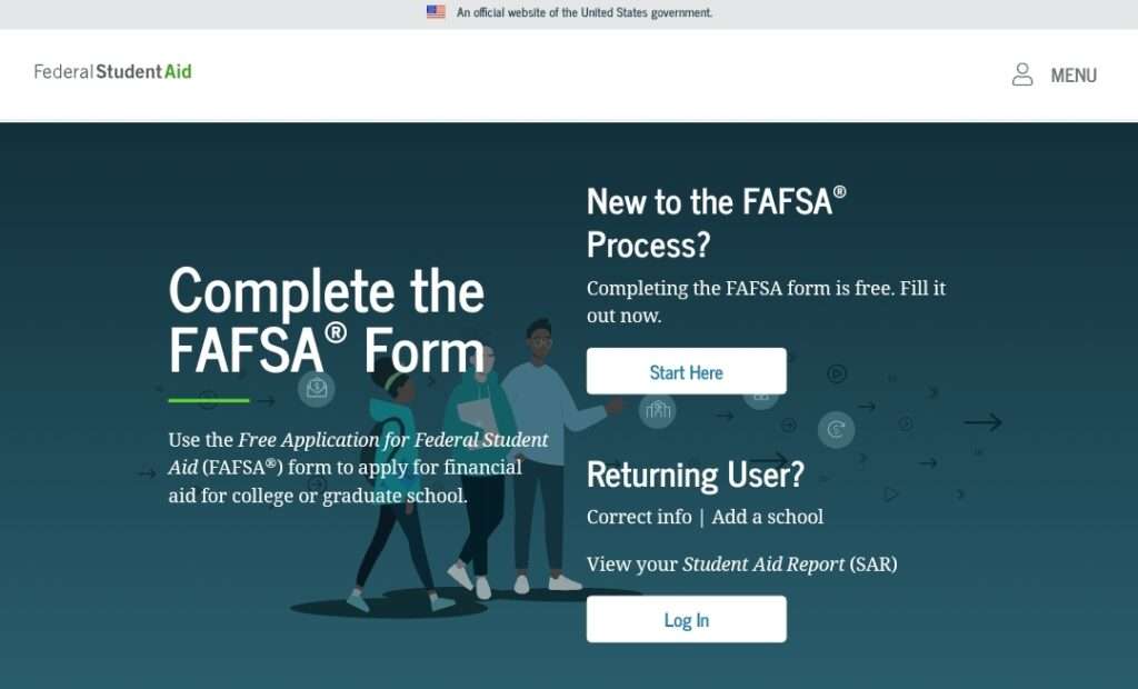 Fafsa Official Website page