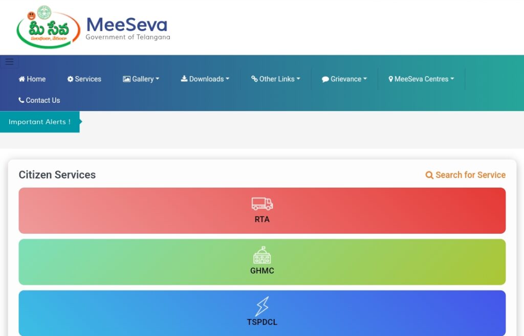 Meeseva homepage  portal