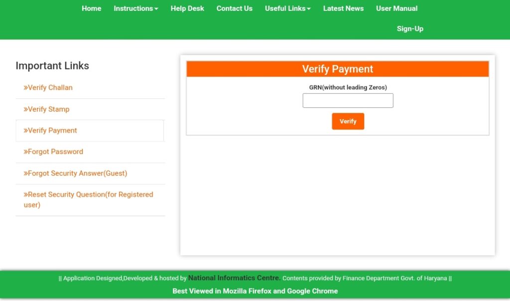 Verify payment option 